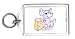 Keychain with mouse, animal, cheese, eating, cartoon