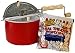 Whirley-Pop Stovetop Popcorn Popper with 1 Real Theater Popcorn Kit - Red Pan