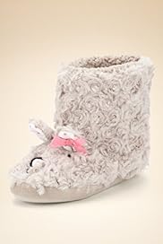 Younger Girls Faux Fur Bunny Boot Slippers
