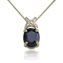 18k Yellow Gold Plated Sapphire and Diamond Accent Pendant