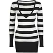 FULL TILT Womens Tunic Sweater - Black/White