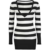 FULL TILT Womens Tunic Sweater - Black/White