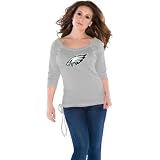 Touch by Alyssa Milano Philadelphia Eagles Women's 3/4 Sleeve Team Organic Top XX Large