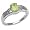 7x5MM 0.90 CT Peridot & Diamond Ring In Sterling Silver In Size 7 (Available in Sizes 6 - 9)