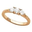 14K Rose Gold Diamond Three-Stone Engagement Ring - 0.50 Ct.