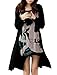 Allegra K Ladies Long Sleeve Skull T Shirts Casual Loose High Low Tops M Black