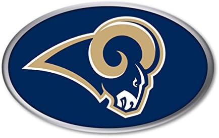 Los Angeles Rams PV Oval COLOR Chrome Auto Emblem Decal Football