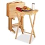 Rectangle 5-Piece Wooden TV Trays/Tables, Beechwood