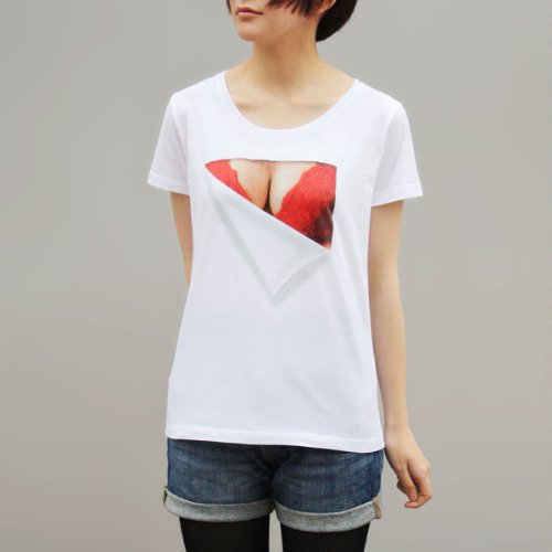 妄想マッピング　赤いブラＴシャツ　レディース　半袖