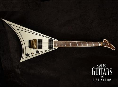 GJ2 Guitars Concorde FR Electric Guitar Antique White with Black Pinstripes (SN:1646)