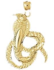 Dazzlers Solid 14 karats Gold Cobra Snake Charm available in three colors from jewelsberry (weights: 3.1 grams only)