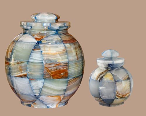 The Large Mosaic Blue Onyx Family Cremation Urn