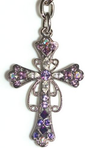 SouthShore Jewels Swarovski Elements Crystal Cross Keychain - Violet