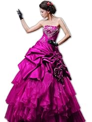 Strapless Satin  Sequined Fitted Quinceanera Dress  With Ruffles