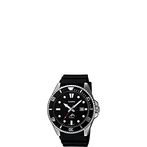 Casio Men's Black Analog Anti Reverse Bezel Watch