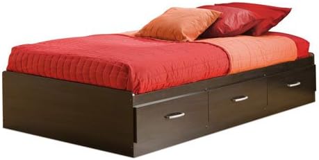South Shore Cosmos Twin Mates Bed, 39'', Black Onyx