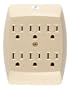 GE 54946 6-Grounded Outlet In-Wall Adapter, Ivory