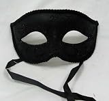 Black Venetian Masquerade Mask with Glitter and Gothic Designs Black Venetian Masquerade Mask with Glitter and Gothic Designs