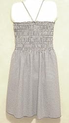 Juniors Plaid Plaid Babydoll Mini Dress/Cover Up w/Halter Tie Neck