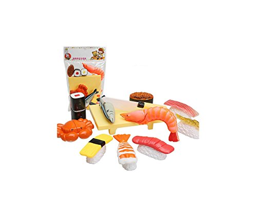 MAGIKON Kitchen Sea Food Velcro Play Basket Set , Cutting Fish Pretend Play Toys