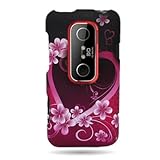 Hard Snap-on Shield RUBBERIZED With PINK HEART FLOWERS LOVE Design Faceplat ....