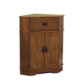 Mission Corner Cabinet in Oak