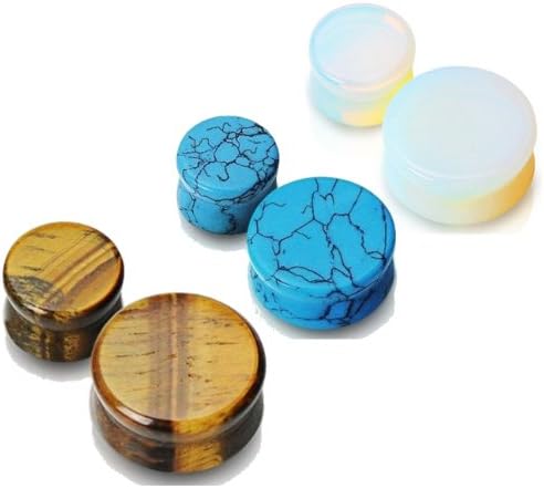 3 Pairs of 1in. 25.4mm Stone Saddle Fit Plugs