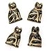 Czech Glass Black Kitty Cat Beads Pendants 20mm (4)