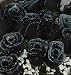 84 Silk Rose Flowers w/Raindrops - Wedding Flowers - Bridal/Floral - Black/White