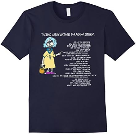 Men's Senior Citizen Texting Code T-Shirt XL Navy