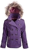 Dollhouse Baby Girls Fleece Dressy Winter Pea Coat with Removable Hood