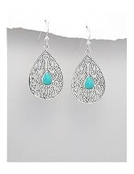 Reconstructed stones Earrings In 92.5 Sterling Silver