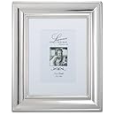 Lawrence Frames 710480 5 by 7-Inch Wide Silver Metal Elegance Picture Frame, 8 by 10-Inch Matted