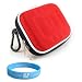 EVA Carrying Case for Panasonic Lumix Dmc-zs3 Dmc-zs1 Dmc-ls85 Dmc-lz10 Dmc-fs15 Dmc-fs25 and More. (Nylon Red)+SumacLife TM Wisdom Courage Wristband
