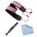 GTMax Pink Soft Classic Camera Neck Strap + Lens Pen + Cleaning Cloth for Canon Nikon Sony Fuji Olympus Panasonic Pentax and GE Power Pro X500 X550 SLR Cameras
