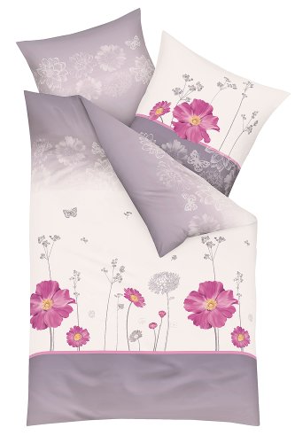 Kaeppel G-102396-75D1-VAKN Bettw&auml;sche L` Amour mauve, Qualit&auml;t Satin, Gr&ouml;&szlig;e 1x 80/80 + 135/200 cm