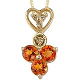 Lavish and Graceful 0.75 cts Round Cut Citrine Diamond Pendant 14Kt Yellow Gold