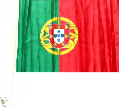 2 x Autofahne Autoflagge 45 x 30 Portugal Auto Fahne Fahnen Flagge Flaggen EM 2012 mit Halterung