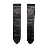 23mm Custom Made Replacement Black Leather Alligator Grain Watch Band Strap fits 38mm Cartier Santos 100