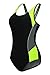 ReliBeauty Womens Color Block One Piece Bathing Suit (12-14, Black)