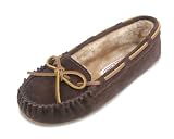 Cally Slipper by Minnetonka in Chocolate Suede