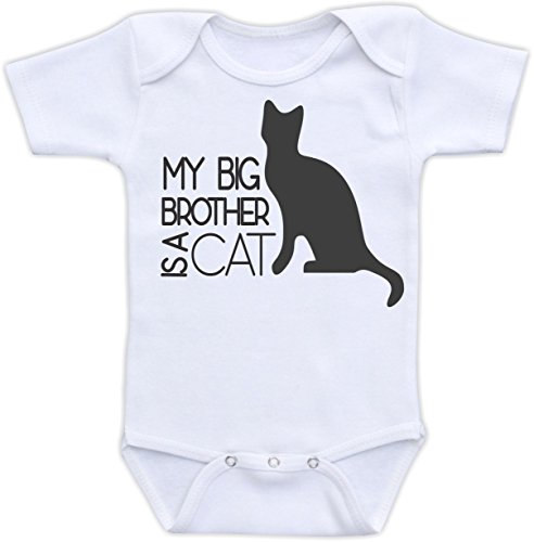 My Big Brother Is a Cat - Cute and Funny Baby Bodysuit (Size 3M)