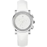 MICHELE Sport Sail Blanc Diamond Stainless Steel White Patent
