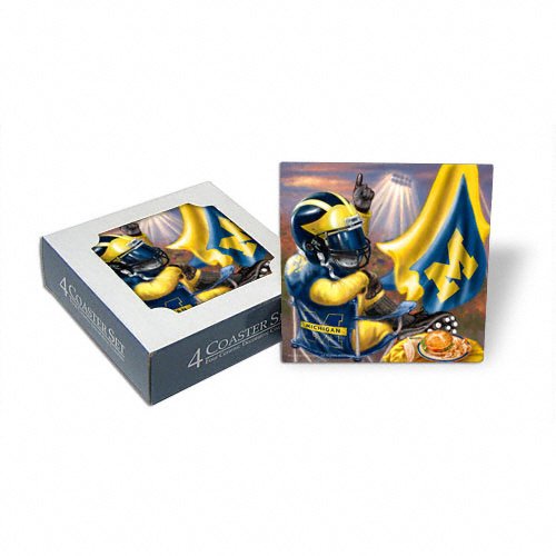 Michigan Wolverines Tailgate Set of 4 Coasters