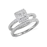 1/2ct Pave Princess Diamond Bridal Set in 14k White Gold (GH SI3 Size 4 9) 41wJxn3Y65L. SL160 1/2ct Pave Princess Diamond Bridal Set in 14k White Gold (GH SI3 Size 4 9)