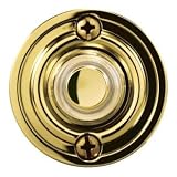 Heath/Zenith HX-702-PB Wired Push Button with Recessed Mount with LED Halo-Lighted Center, Polished Brass