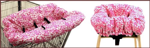 "3 N 1" Shopping Cart & High Chair Cover - Skulls Pink