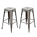 Joveco 30 Inches Sheet Metal Frame Tolix Style Bar Stool - Set of 2 (Gunmetal)