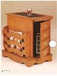 Oak Finish Magazine Cabinet w/ Lots of Storage Space