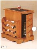 Oak Finish Magazine Cabinet w/ Lots of Storage Space